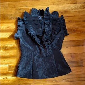Black ruffle top